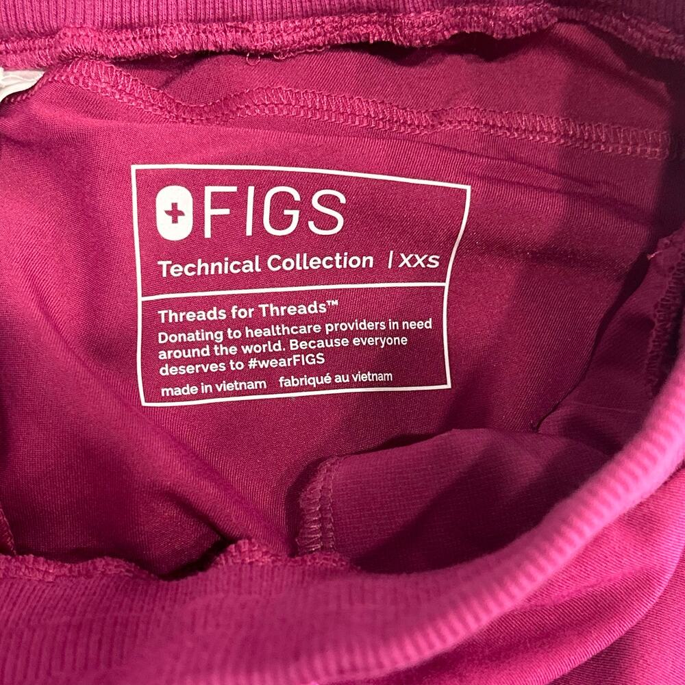 NWT Figs Boston Slim Jogger Scrub Pants in Dark Magenta Size XXS - Picture 6 of 7